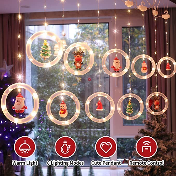 Christmas String Lights, 120LED 9.8FT Xmas Decorations Fairy Light Indoor with Remote Control, Waterproof Christmas Decorations Window Lights Decor