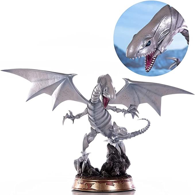 First4Figures Yu-Gi-Oh! Blue-Eyed White Dragon 14" Silver Statue