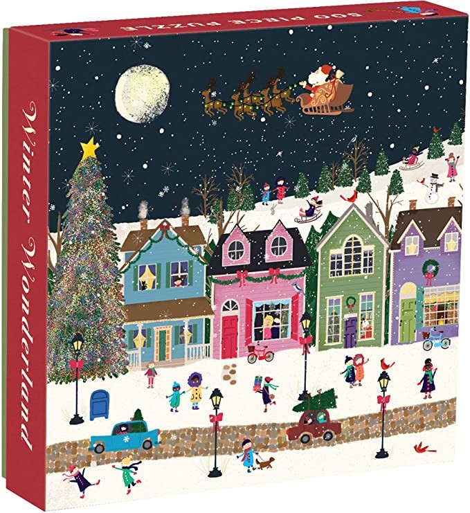 Galison Winter Wonderland 500 Piece Puzzles for Adults and Families, winter puzzles with a holiday theme