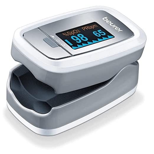 Beurer PO 30 Pulse Oximeter (Grey/White, detects heart rate and oxygen saturation)